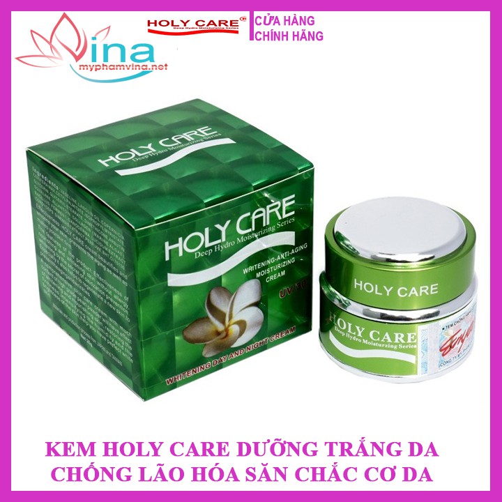 KEM HOLY CARE DƯỠNG TRẮNG DA - KEM CHỐNG LÃO HÓA SĂN CHẮC CƠ DA (XANH LÁ) 20GR