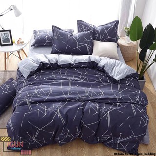 set XIÊN CHÉO LỘN XỘN  bộ Chăn Ga Gối 4 món Poly cotton HÀN QUỐC 100%