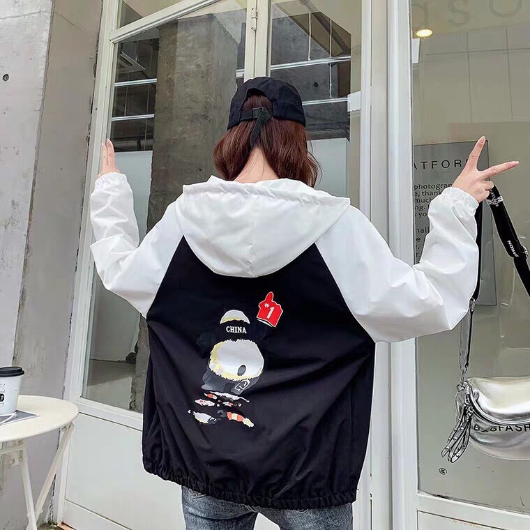 ÁO KHOÁC DÙ PHỐI THÂN IN SIÊU KUTE - CÓ CỔ - MIX VỚI ĐÁM BẠN SIÊU DỄ THƯƠNG