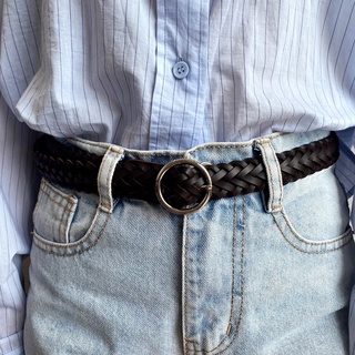 Dây nịt đan chéo độc đáo Modleaf Knit belt Hàn Quốc