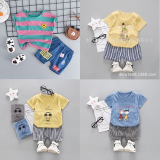 Thanh lý bộ quần áo cộc tay bé trai, bé gái size 8- 18kg