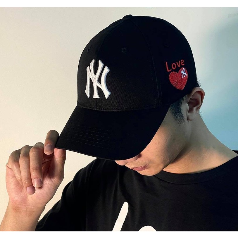 Mũ lưỡi trai NY đen logo trái tim phong cách hàn quốc Free size dành cho cả nam ...