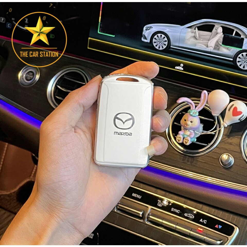 - Ốp đính đá bọc chìa khóa xe hơi ô tô Mazda 2 3 6 - Mazda CX 3 - CX 5 - CX 8 - CX 30 -  Bao da chìa khóa-Mẫu 93