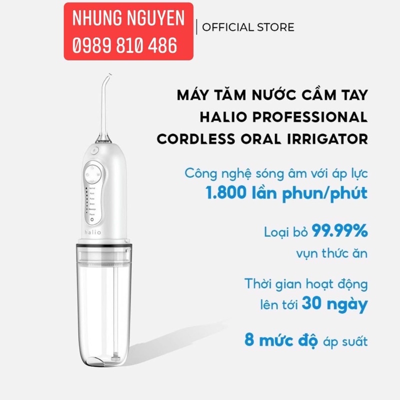 Máy tăm nước cầm tay Halio [Hàng bảo hành chính hãng]