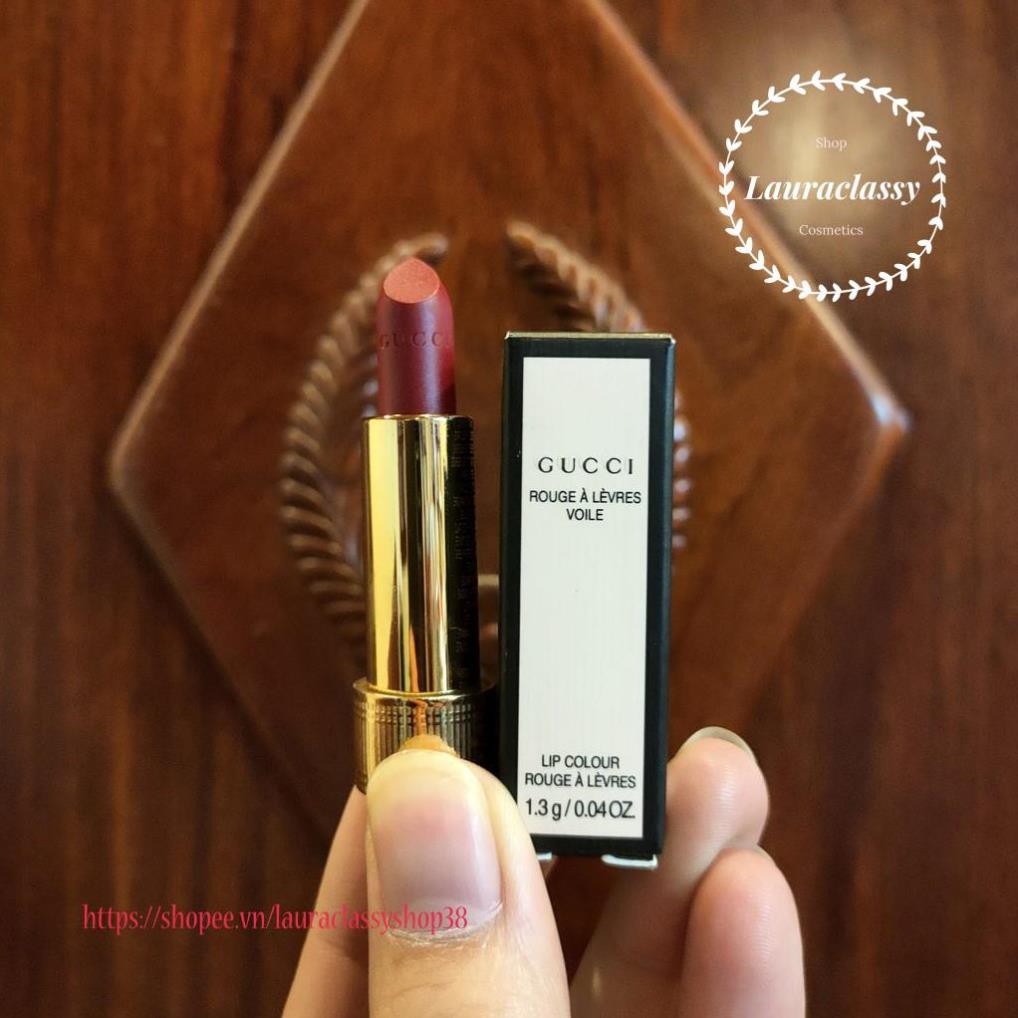 son Gucci Vỏ Hoa Rouge À Lèvres Voile Sang chảnh quý tộc đủ màu Auth 508 203 500 25*