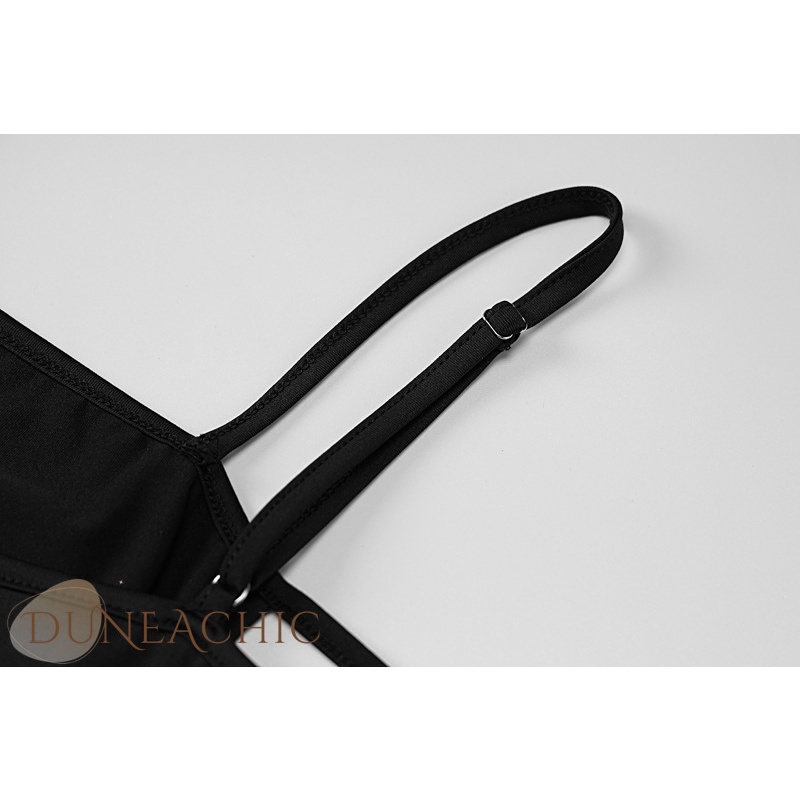 DUNEA Đầm hai dây màu trơn quyến rũ thời trang dự tiệc dành cho nữ