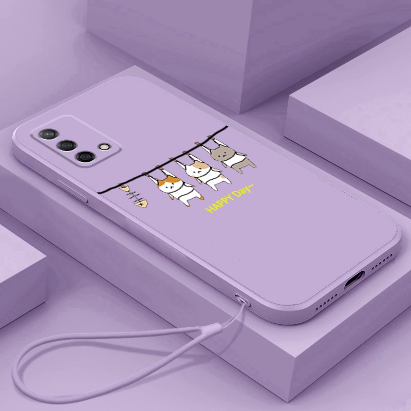 Ốp lưng oppo A74 4g oppo a95 Ốp Điện Thoại Silicon Mềm Mịn Thiết Kế Hình Mèo Cho oppo A74 4g oppo a95 LSMM01 viền vuông cute