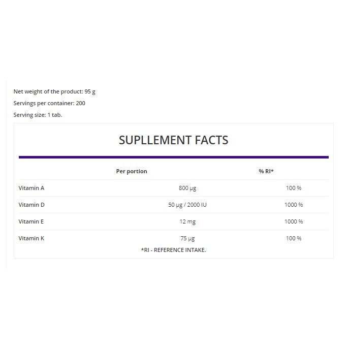 Ostrovit ADEK Bổ Sung Vitamin A, D, E, K Tốt Cho Mắt, Da, Tim Mạch, Xương Khớp