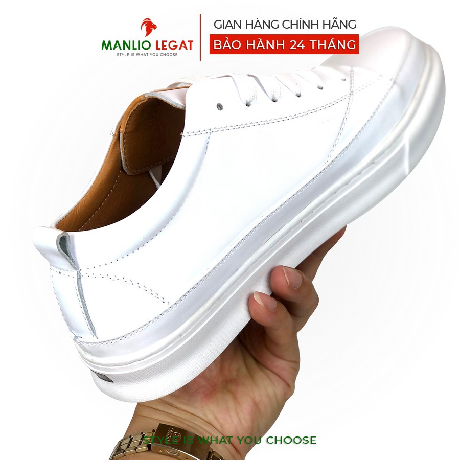 Giày Sneaker nam da thật Manlio Legat màu trắng G5741-W | BigBuy360 - bigbuy360.vn