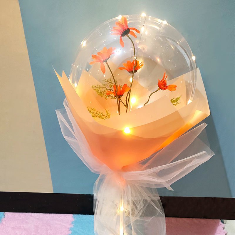 Bộ Bong Bóng Trái Tim Bobo Có Đèn LED Phát Sáng Trang Trí Tiệc