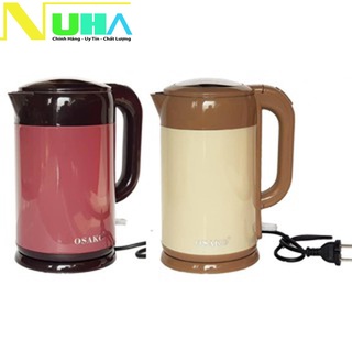 Ấm đun siêu tốc 2 lớp inox 304 osako osa-200/250 dung tích 2.0 lit siêu bền, màu ngẫu nhiên