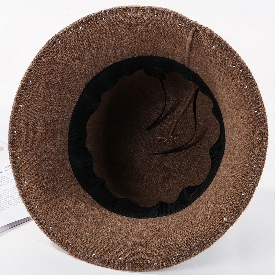 Korean style pearl wide-brimmed hat for women