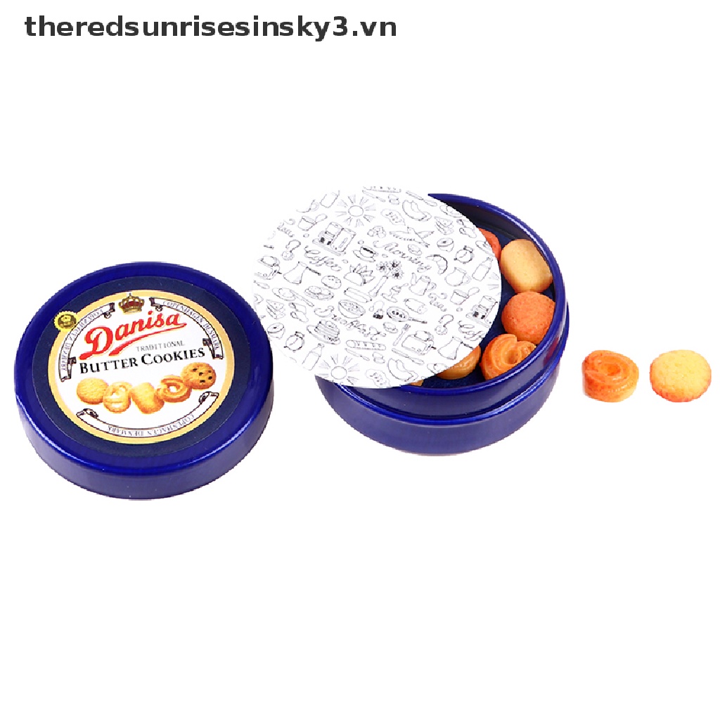 Hộp thiếc đựng bánh quy tỉ lệ 1/ 12 trang trí nhà búp bê