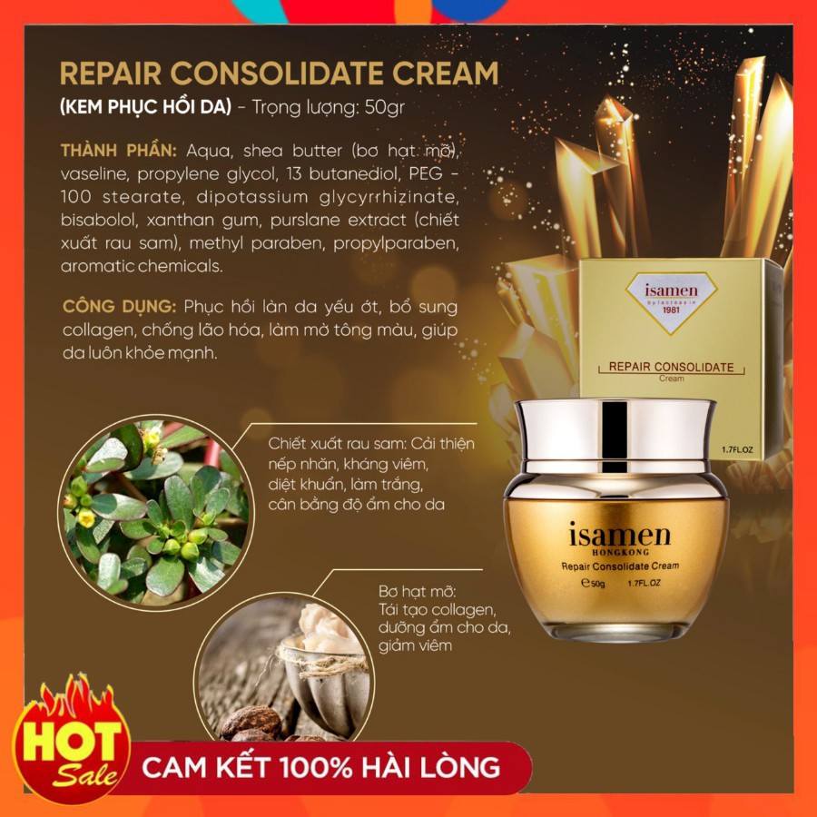 Kem phục hồi ISAMEN dưỡng da, phục hồi da da mỏng yếu, bổ sung collagen | BigBuy360 - bigbuy360.vn