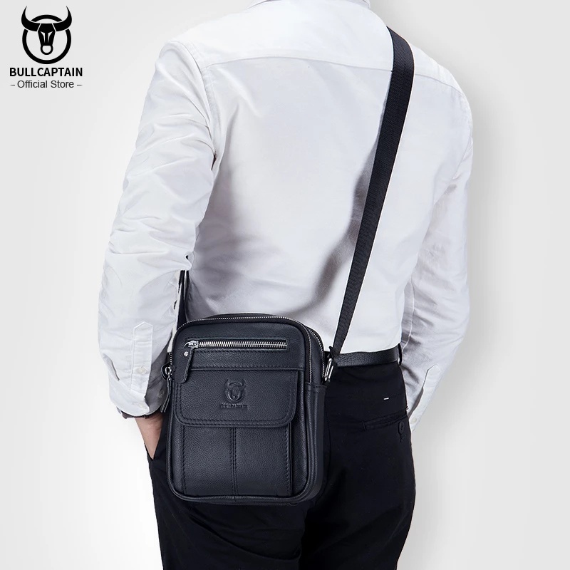 Túi Da Bò Mini Đeo Chéo Phong Cách Doanh Nhân Thời Trang Cho Nam