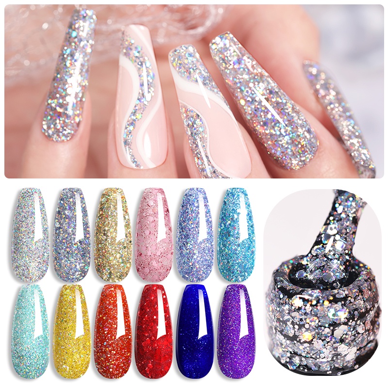 Lọ sơn móng UR SUGAR 7ml kim tuyến ánh nhũ lấp lánh