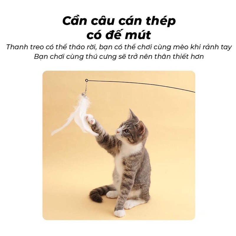Đồ chơi cần câu mèo dính sàn