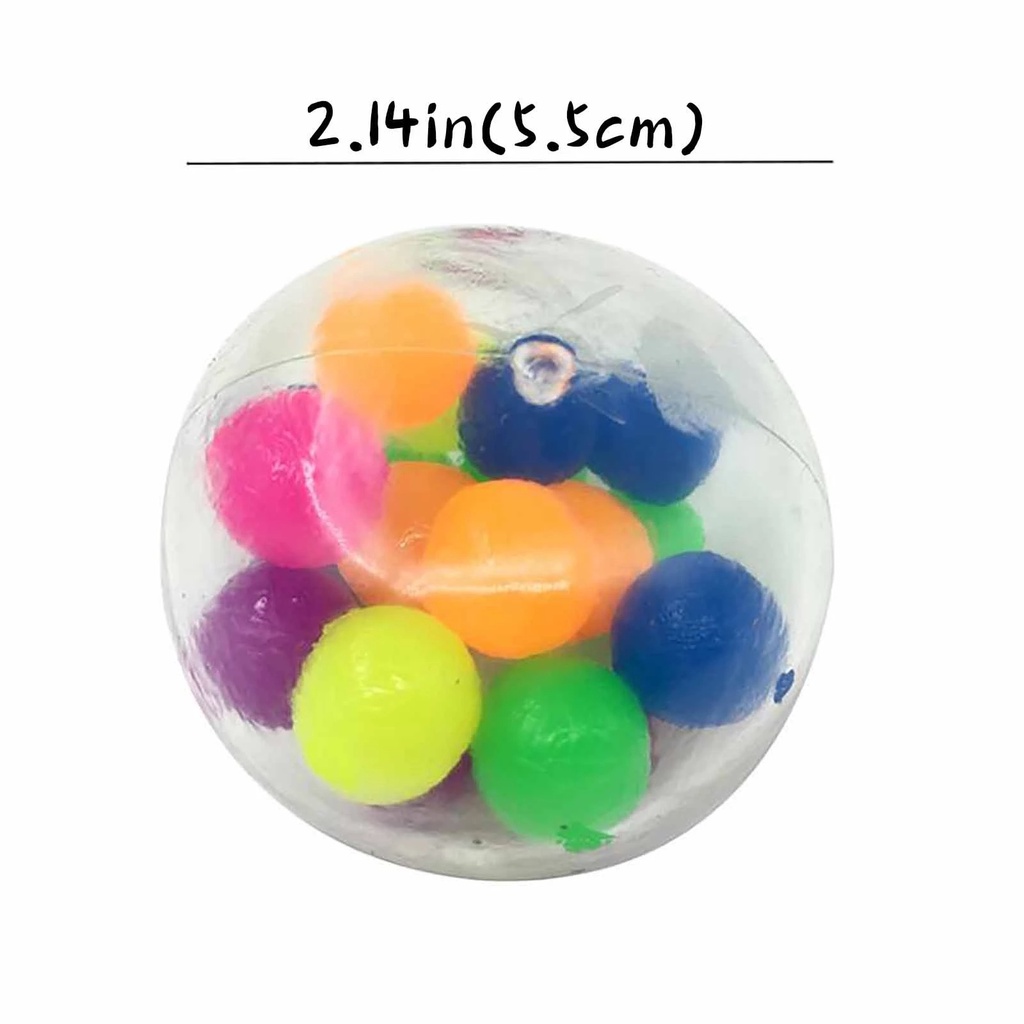 Đồ chơi quả bóng thông khí TPR cao su mềm đàn hồi có hạt màu sắc 6cm giải tỏa căng thẳng