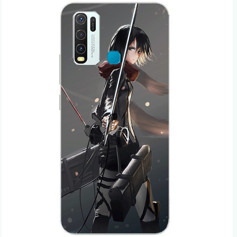 Ốp Lưng Silicone In Hình Anime Attack On Titan Cho Itel P15 P32 P33 P36 Vision 1 2 Plus Pro