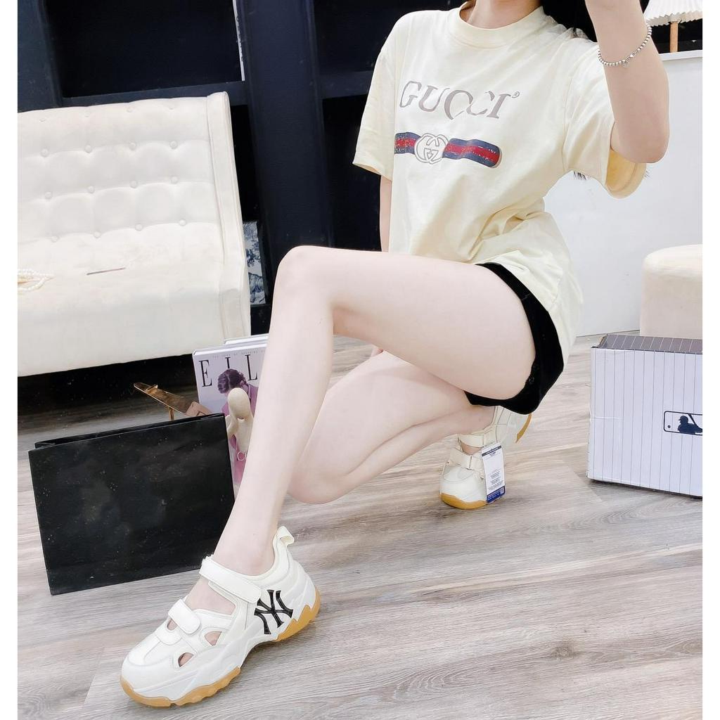Có Sẵn Giày Sục thể thao LA NY quai dán Phối cut out thoáng chân đế cao 6p- Sneaker nữ cho mùa hè Hàng loại 1 QC Fullbox