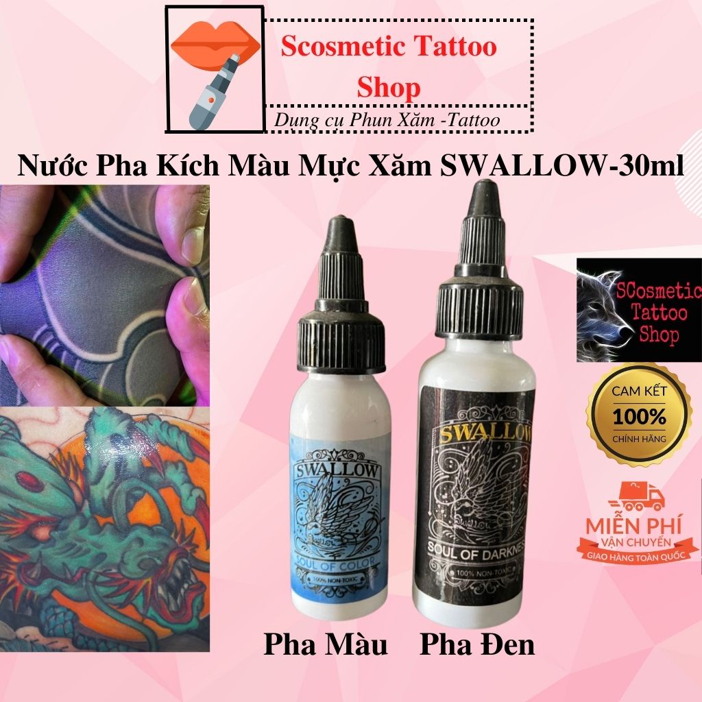Nước pha mực Swallow kích màu nâng tông hoàn hảo,pha đen sơn én 30ml