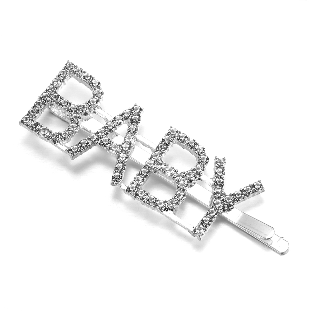 Kẹp Tóc Hình Chữ Đính Đá Lấp Lánh Cho Nữ