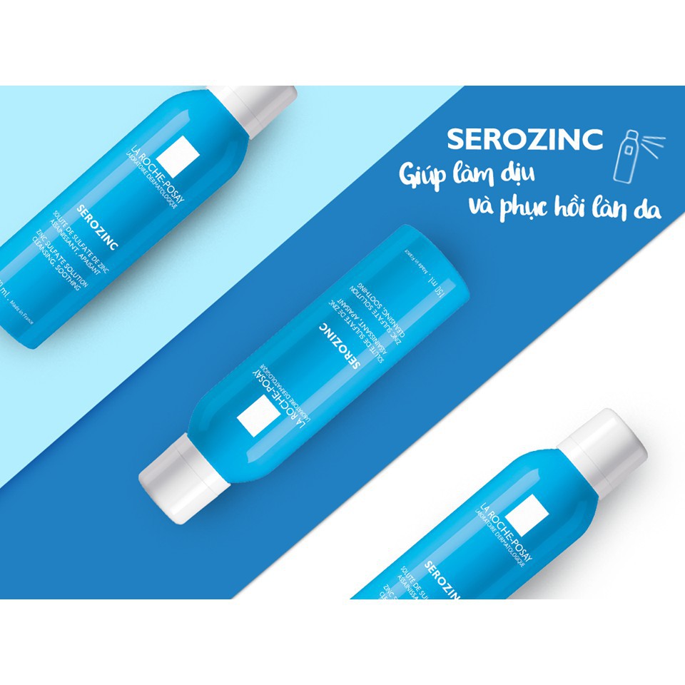 phẩm Xịt khoáng làm sạch dịu da La Roche Posay Serozinc nước khoáng Sero Zinc. Giảm viêm, kiềm dầu, giảm bóng dầu.