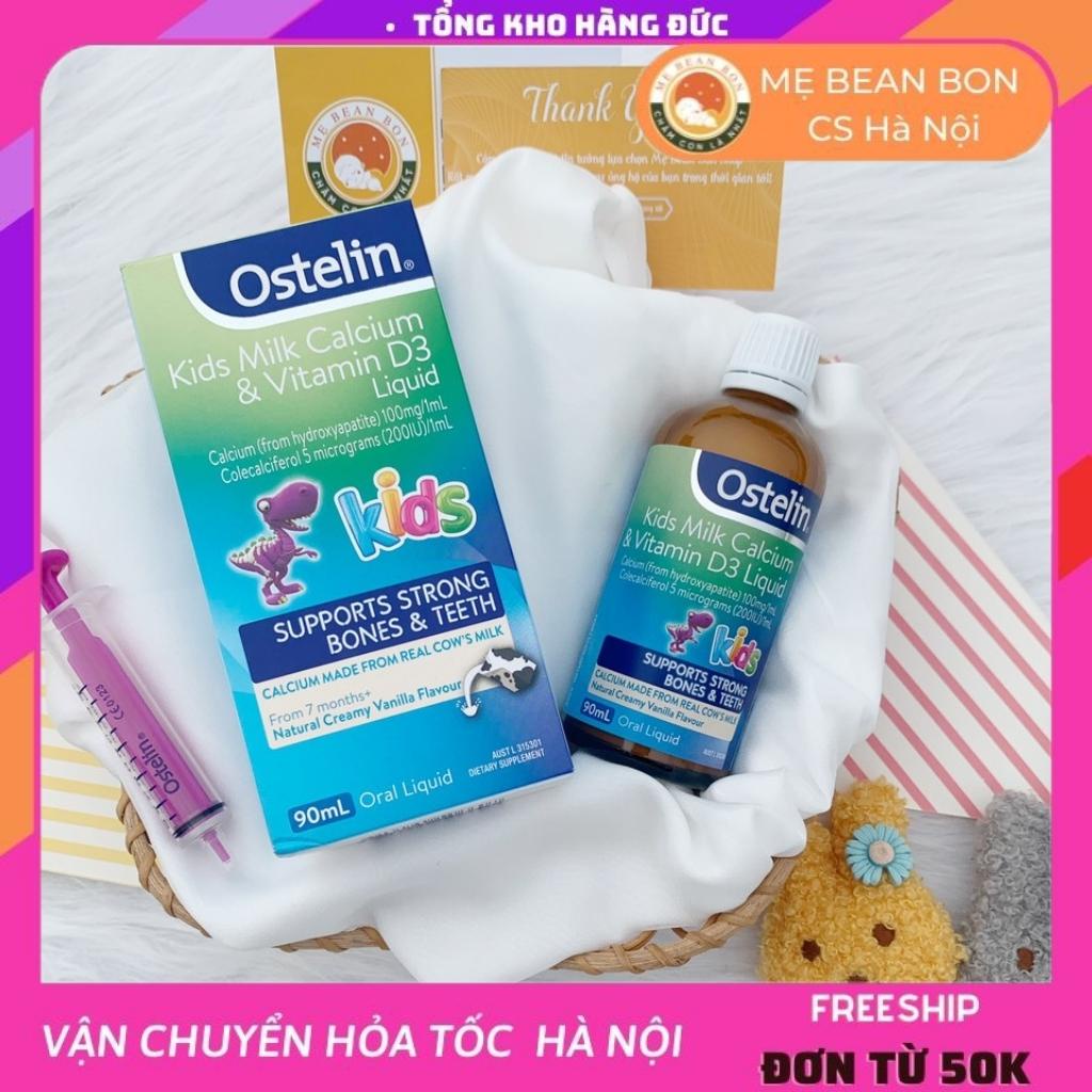 Canxi Sữa Khủng Long Ostelin Calcium & Vitamin D3 Liquid 90ml Úc hỗ trợ phát triển chiều cao cho bé từ 7 tháng tuổi