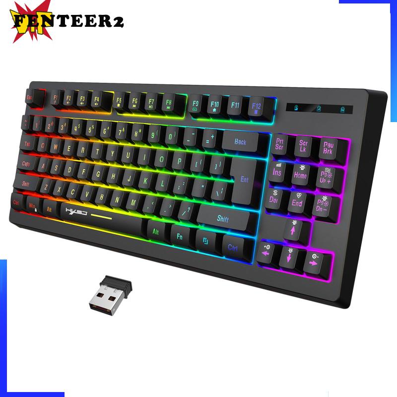 Bàn PhíM Cơ Không Dây 87 Phím 2.4G, TíCh HợP ĐèN NềN RGB