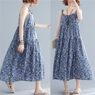 [ORDER] Váy đầm maxi bigsize 2 dây họa tiết (hoa phù hợp đi biển)