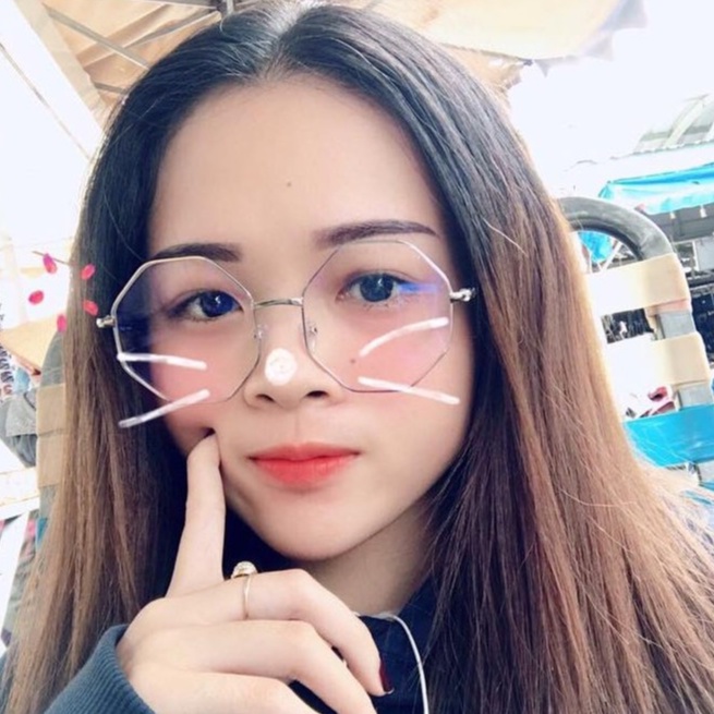 Gọng kính mắt cận nam nữ lục giác Hàn Quốc