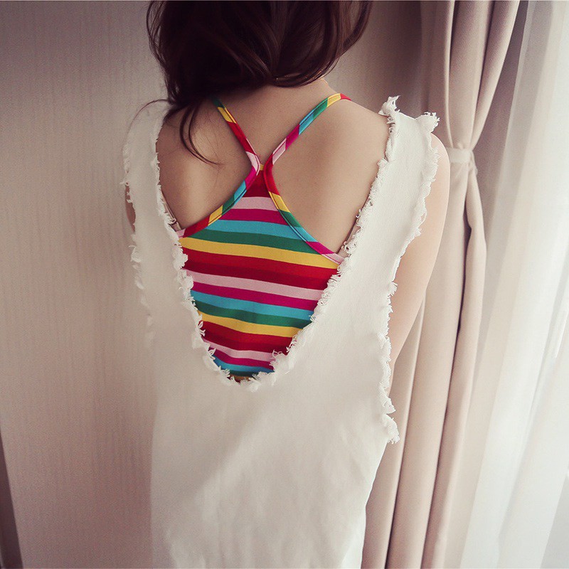 Set áo thun sát nách và chân váy phong cách năng động cho nữ | BigBuy360 - bigbuy360.vn