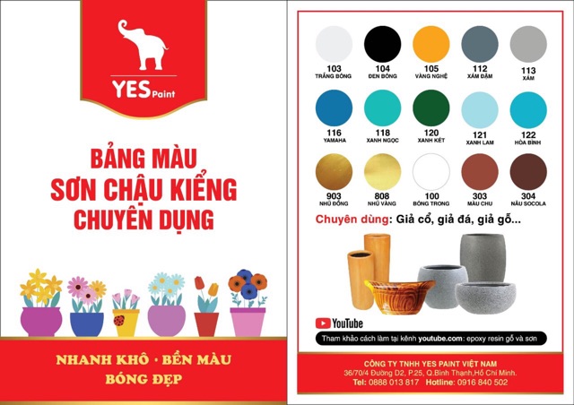 SƠN CHẬU KIỂNG MÀU CHU 303 YES 1K