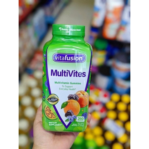 KẸO DẺO VITAFUSION MULTIVITES (MẪU MỚI) GIÚP BỔ SUNG VITAMIN ( hộp 260 Viên - Mỹ )