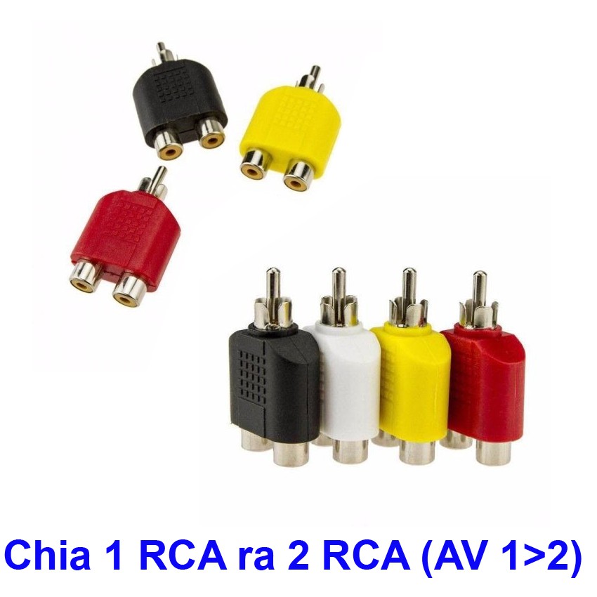 Đầu Chia Audio Jack Loa 1 ra 2 ( 1 RCA ra 2 RCA - 1 AV ra 2 AV bông sen )