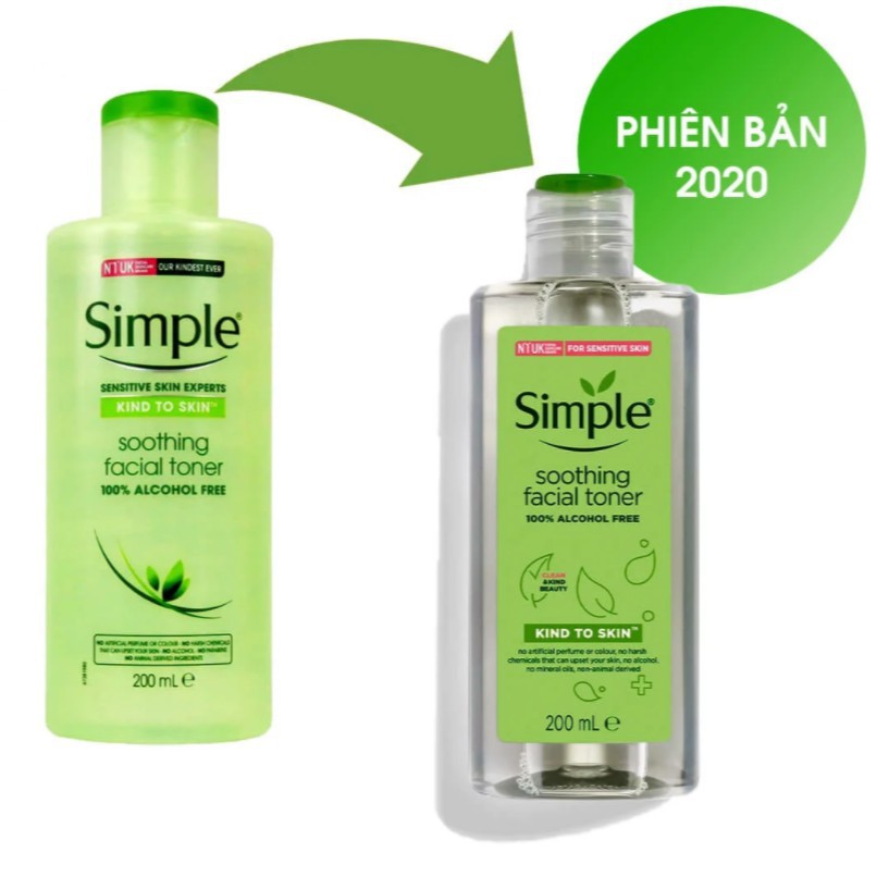 Toner simple, nước hoa hồng dưỡng ẩm 200ml