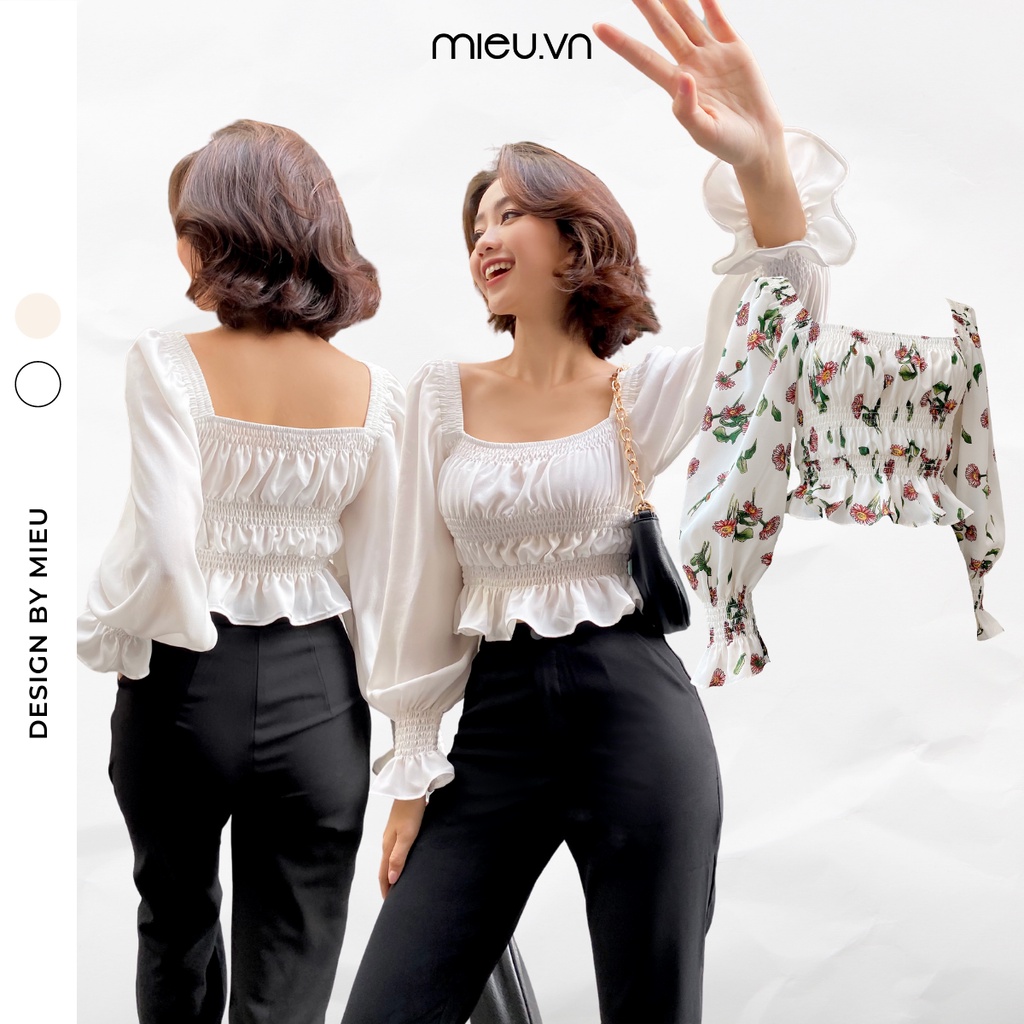 Áo cổ vuông chạy bo chỉ - JF06