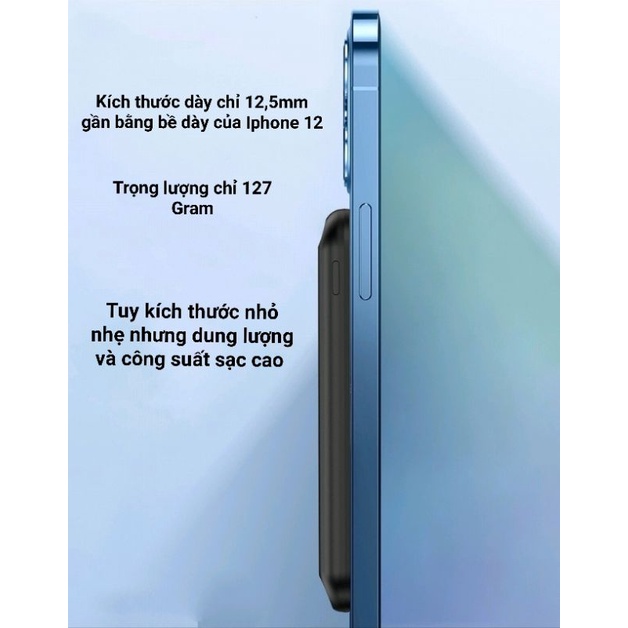 Pin Sạc Dự Phòng Mini E29 10000 mAh Sạc Nhanh Không Dây 15W