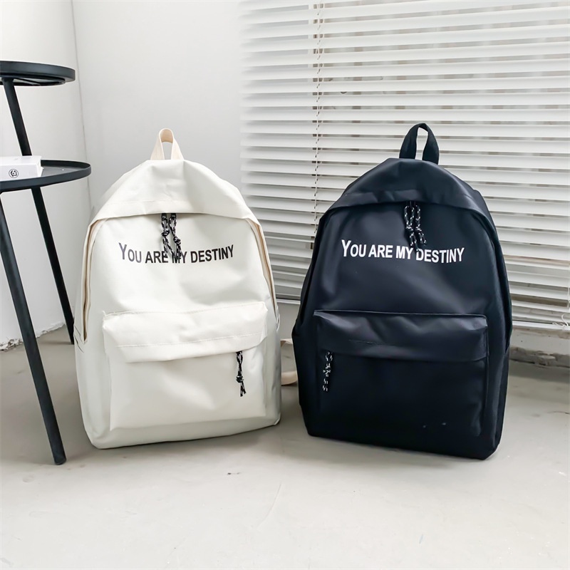 Ba Lô Đi Học Sức Chứa Lớn In Chữ Phong Cách Harajuku Dễ Thương Cho Nữ Sinh