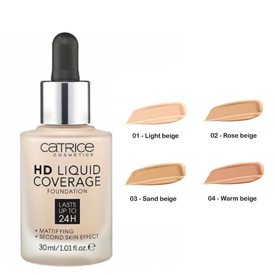 Kem Nền Che Phủ Hoàn Hảo Catrice Hd Liquid Coverage 30ml #010 Light Beige