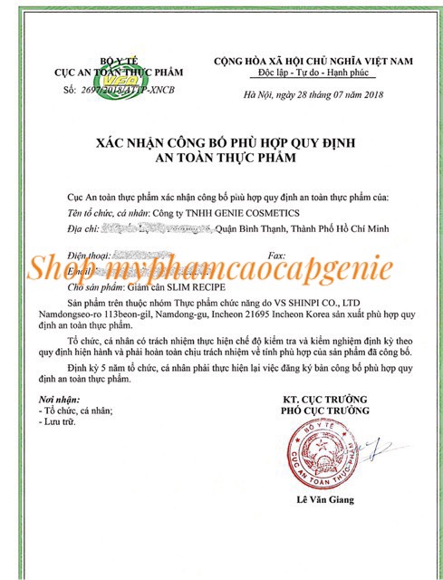 (AUTH - DATE MỚI) VIÊN UỐNG GIẢM CÂN SLIM RECIPE GENIE MẪU MỚI CHÍNH HÃNG - DÀNH CHO CƠ ĐỊA KHÓ GIẢM, LỜN THUỐC | BigBuy360 - bigbuy360.vn