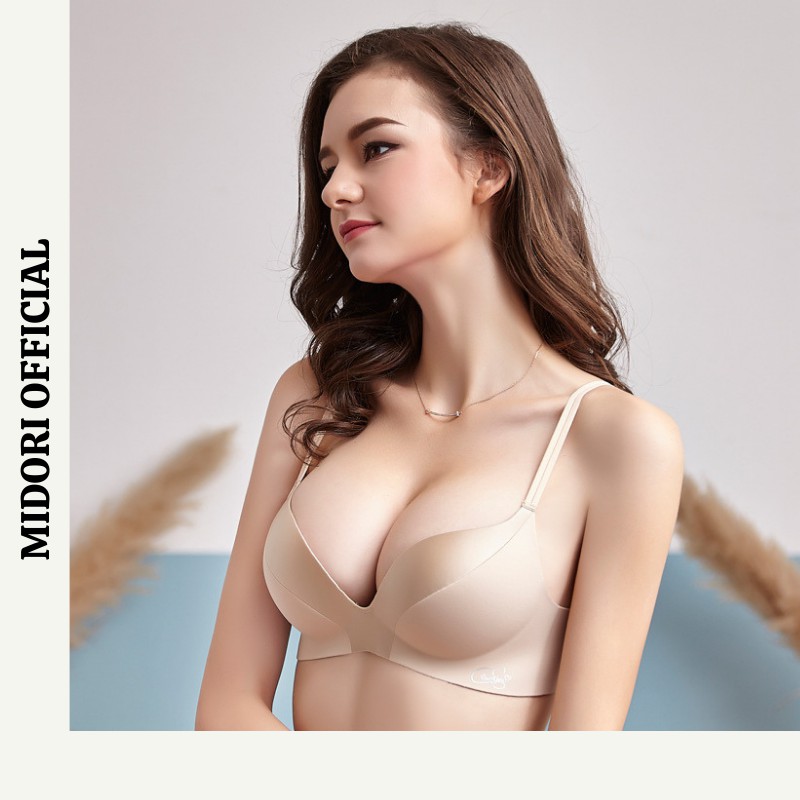 Áo lót nữ su đúc pha lụa MIDORI Áo ngực nữ tàng hình thun lạnh không gọng nâng ngực mềm mại SD07 | BigBuy360 - bigbuy360.vn