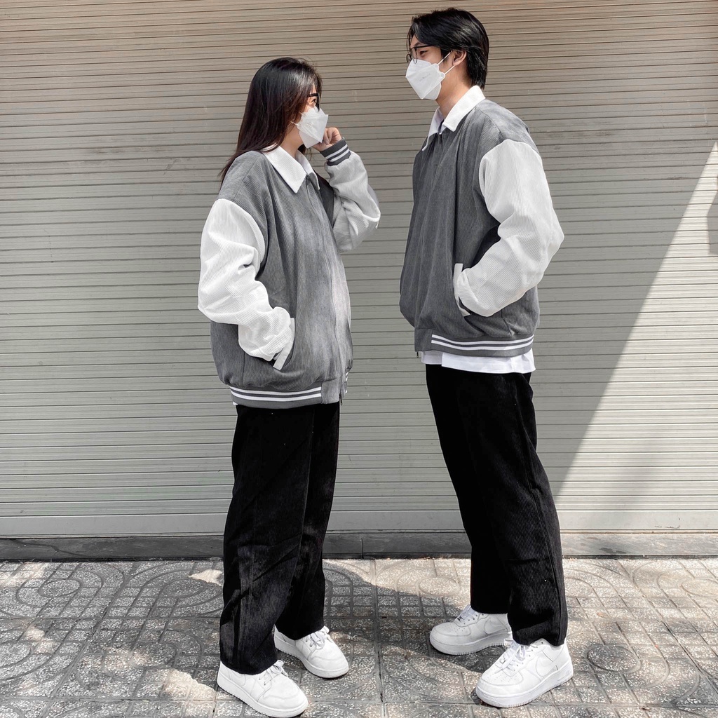 Áo khoác oversize Coduroy Coach Jacket nam nữ unisex FRIENDS FOREVER - Chất vải nhung sợi lót dù cao cấp