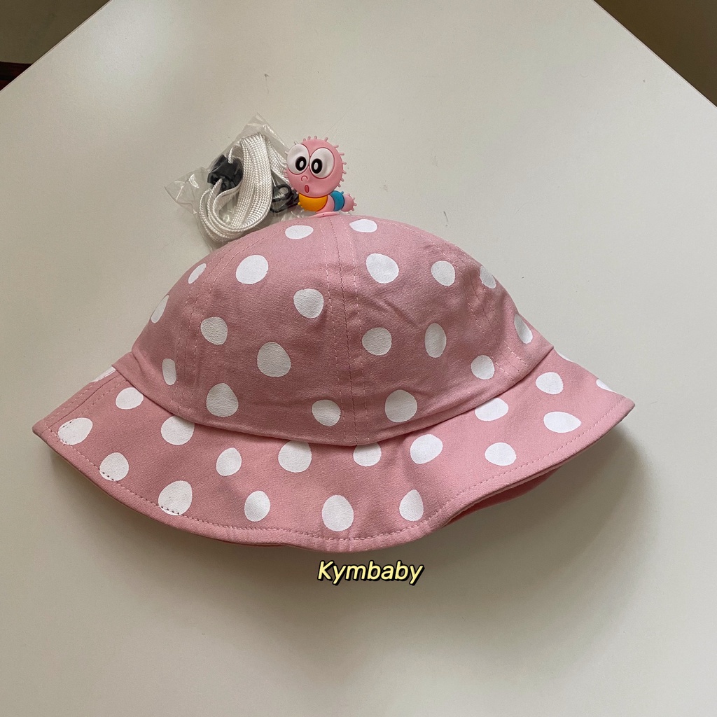Mũ nón vành chấm bi cute ( kèm dây cài) cho bé từ 1-3 Tuổi M840