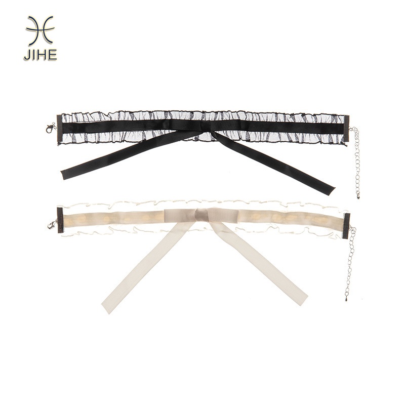 Choker Ren Đen Mặt Nơ Phong Cách Nhật Và Hàn