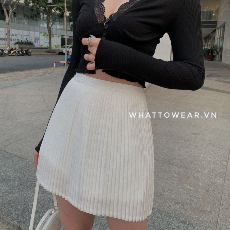 Chân váy xếp ly, chân váy ngắn có quần trong, tennis skirt - by whattowear