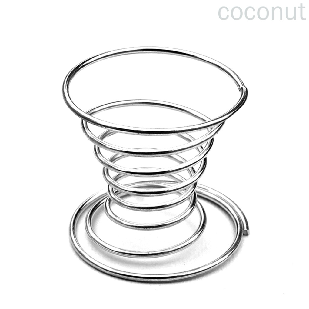 Cốc Đựng Trứng Luộc Hình Xoắn Ốc Bằng Kim Loại Cứng Tiện Dụng Cho Nhà Bếp