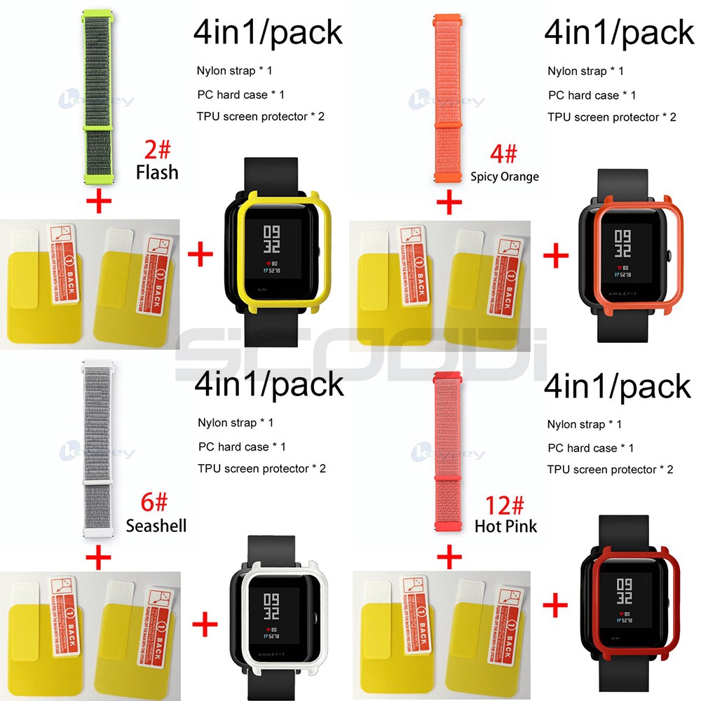 Ốp lưng 4 trong 1 với dây đeo cho for Xiaomi Huami Amazfit Bip