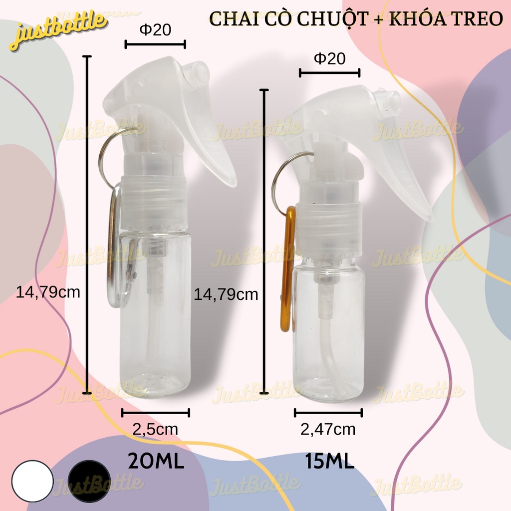 LỌ CHIẾT MỸ PHẨM CHAI NHỰA PET 15ML 20ML 🆘 FREESHIP 50K 🆘 XỊT NHẤN GIỌT PHUN SƯƠNG NẮP BẬT VẶN NHỌN NHÔM PRESS MINI