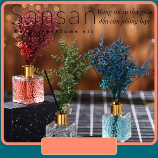 Tinh Dầu Thơm Sansan,Tinh Dầu Nước Hoa Khuếch Tán Hương Phòng, Lọ Hoa Khô (80ML)